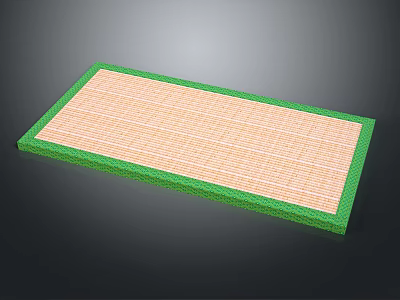 Green Border Rectangular Mesh Pad With Durable Filtering Material Structure 3d model