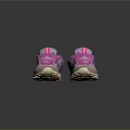 Purple and Pink Athletic Shoes with Pink Laces and Textured Rubber Sole Sporty Design