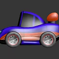 Colorful Stylish Toy Car With Purple Red Stripes Red Seats And Black Wheels