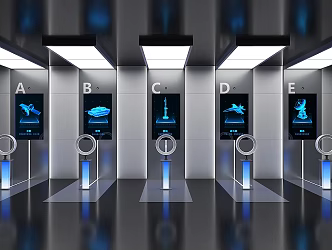Exhibition Hall Exhibition Display Cabinet Exhibition Wall Holographic Display Product Display Multimedia Interactive Exhibition Items 3d model