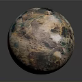 Vibrant Shiny Sphere With Marbled Multicolored Surface On Dark Background