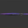 Fantasy Style Staff With Purple Blue Wings And Metallic Accents For Game