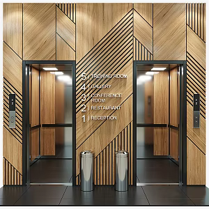 modern elevator hall 3d model