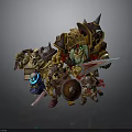 Fantasy Characters and Creatures Armed with Swords Shields and Battle Armor 3d model