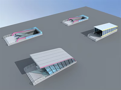 Modern subway entrance 3d model
