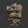 Futuristic Armored Mechanical Creature Featuring Multiple Legs Blue Lights And Heavy Armor