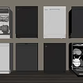 Kitchen Appliances Various Color Dishwashers Different Styles Open Door Showing Interior 3d model