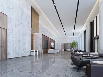 Modern Hall Office Hall 3d model