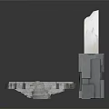 Stone Construction Elements With White Column Stacked Gray Cubes Rectangular Slabs And Circular Structures