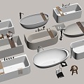 Bathtub Independent Bathtub Integrated Bathtub Oval Bathtub Square Bathtub 3d model