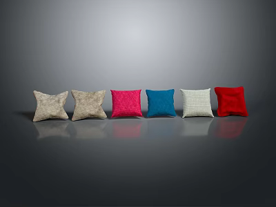 Colorful Decorative Throw Pillows In Various Hues For Home Living Spaces 3d model