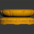 Elegant Yellow Round Stacked Furniture With Decorative Patterns And Smooth Surface 3d model