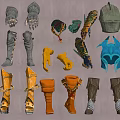 Assorted Style Leather Boots In Various Colors With Straps And Patterns