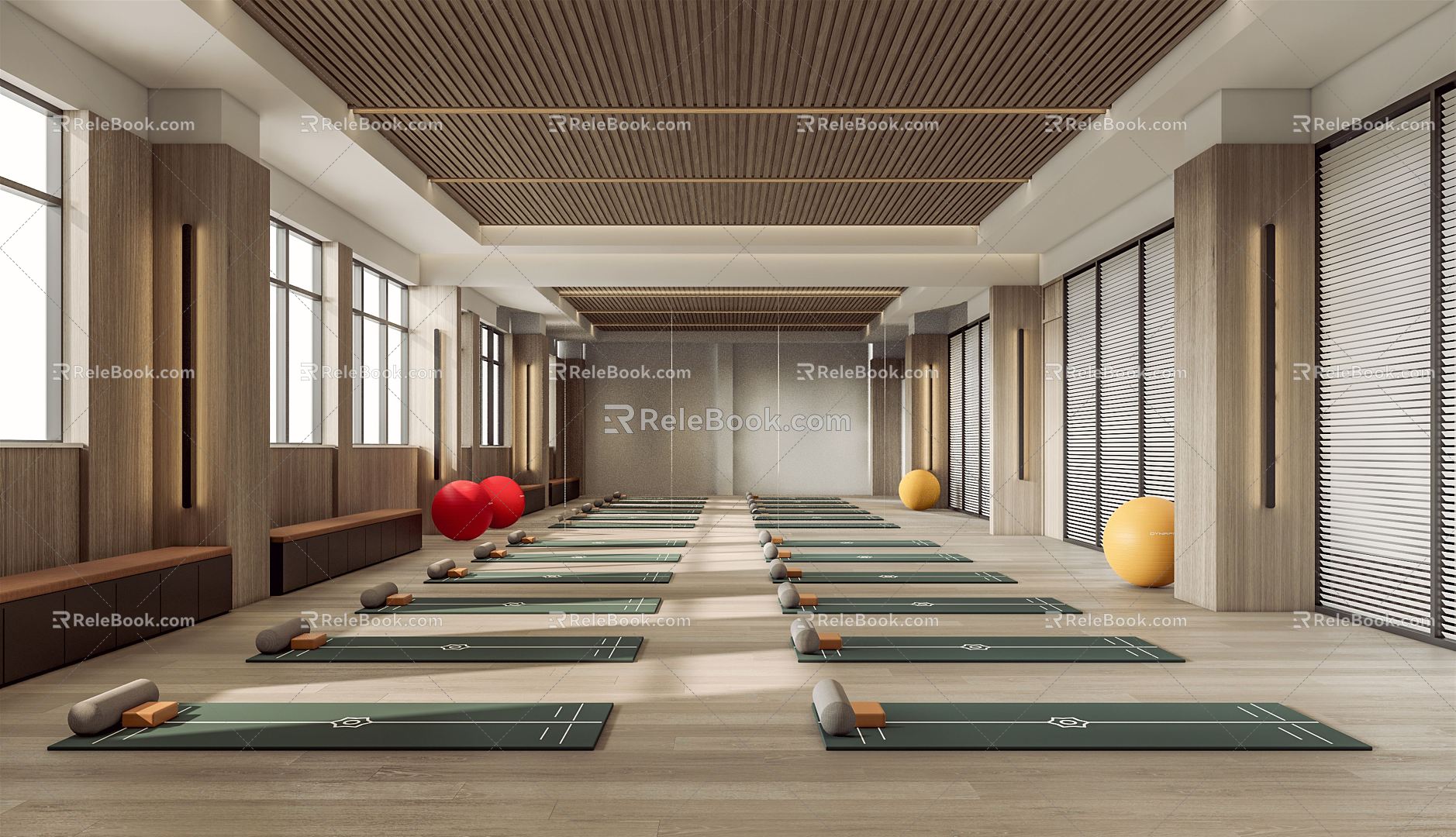 Modern Yoga Room 3d model