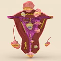 Anatomical Themed Decorative Ornament Set With Labeled Body Structure Details