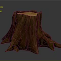 Natural Wooden Tree Trunk Stump Stool with Stone Top and Textured Roots