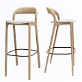 High Stool Without Armrests Bar Stool Solid Wood Bar Stool Bar Stool 3d model