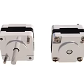 White Stepper Motors With Black Components And Metal Shafts For Industrial Use