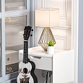 Guitar bedside table lamp 3d model