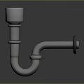 Wall Mounted Metal Pipe Fixture With Curved Design And White Top
