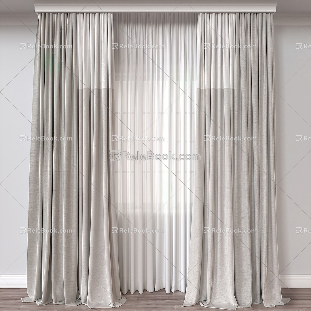 Fabric curtains 3d model