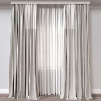 Fabric curtains 3d model