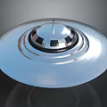 Futuristic Silver Disc Shaped Aerospace Spacecraft With Smooth Metallic Reflective Layers 3d model