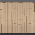 Modern wood veneer modeling background wall 3d model