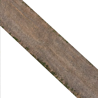 Dirt and Gravel Ground Surface with Green Grass Along the Edge 3d model