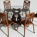 Round Dining Table And Chairs Sets In Various Styles With Decorative Elements