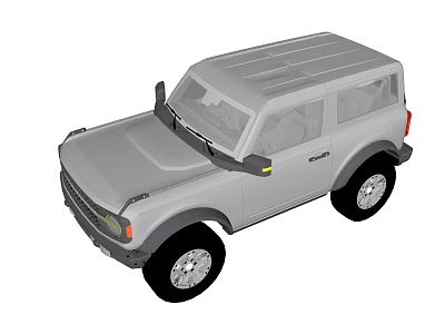 Gray Two Door SUV with Rugged Exterior Design and Large Off Road Tires 3d model