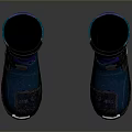 Blue Protective Work Boots With Purple Laces And Durable Soles For Daily Use
