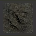 Modern 3D Terrain Model with Mountain Texture on Square Base and Natural Landscape