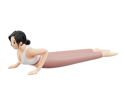 Modern Do Yoga Fitness Woman Cartoon Woman 3d model