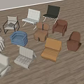 Modern Single Sofa Designs In Various Colors And Styles On Wooden Floor