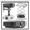 Projection Monitoring System With Ceiling Mounted Projectors And Surveillance Brackets For Home Office