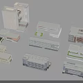 Various Office Building Architectural Models With Different Design Styles And Structures 3d model