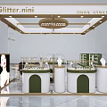 Unique Style Jewelry Store Interior With Elegant Display Counters And Refined Lighting Design 3d model