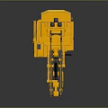 Yellow Heavy Duty Construction Excavator With Tracks And Front Bucket