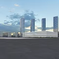 Aerial Planning of Modern Urban Area With High Rise Low Rise Buildings and Open Space