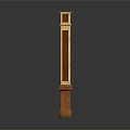 Architectural Decorative Column With Wooden Body Layered Design And Gold Accents