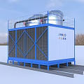 JINNAO Industrial Cooling Tower With Blue White Structure And Metal Frame Base