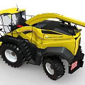 Modern Yellow And Black Agricultural Harvester With Large Wheels For Efficient Farm Harvesting