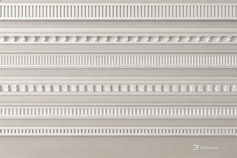 Various Gypsum Molding Designs for Interior Decoration and Home Renovation 3d model 
