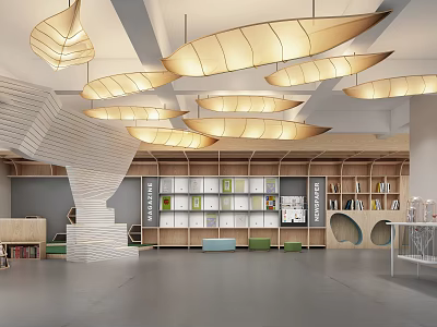 Modern Front Desk Reception Interior Design With Stylish Reception Desk Comfortable Seating And Soft Lighting 3d model