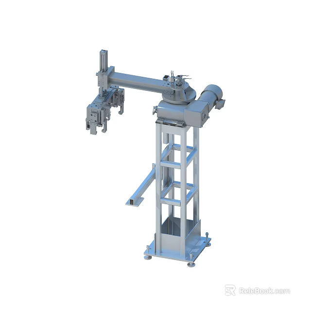 Industrial Mechanical Handling Arm With Stainless Steel Stand Column And Mobile Beam For Production 3d model 