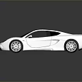 White Sports Car With Sleek Aerodynamic Body Black Roof And Alloy Wheels