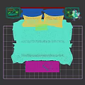 Cozy Double Bed With Pink Quilt Upholstered Headboard Wooden Nightstands Foot Bench And Area Rug
