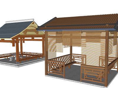 New Chinese Style Pavilion Leisure Pavilion model