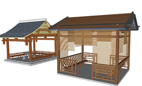 New Chinese Style Pavilion Leisure Pavilion 3d model